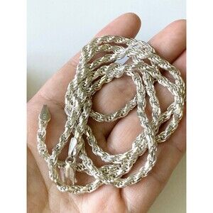Super heavy FAS 925 Italy Sterling twisted rope chain Necklace